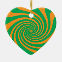 Remolino verde anaranjado ornamentos de navidad