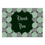 Remolinos a cuadros pintados (verde) (gracias) tarjeta