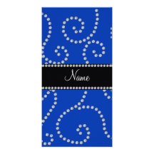 Remolinos azules conocidos personalizados del diam tarjetas con fotos personalizadas