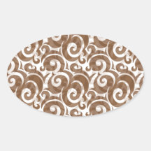 Remolinos Calcomania Oval Personalizadas