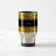 Remolinos conocidos personalizados del amarillo taza de café