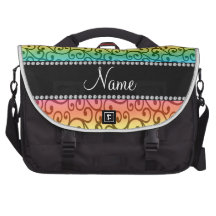 Remolinos conocidos personalizados del arco iris bolsas de portátil