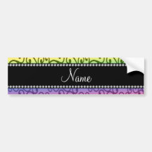 Remolinos conocidos personalizados del arco iris etiqueta de parachoque