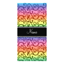 Remolinos conocidos personalizados del arco iris tarjetas personales
