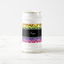 Remolinos conocidos personalizados del arco iris taza