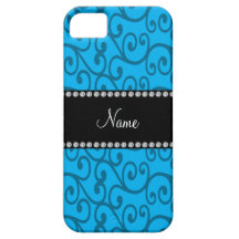 Remolinos conocidos personalizados del azul de cie iPhone 5 cárcasa