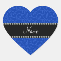 Remolinos conocidos personalizados del azul calcomania corazon