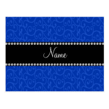 Remolinos conocidos personalizados del azul tarjetas postales
