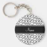 Remolinos conocidos personalizados del blanco llaveros personalizados