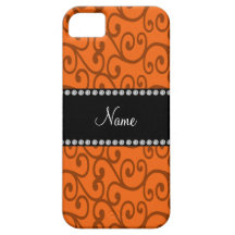 Remolinos conocidos personalizados del naranja iPhone 5 Case-Mate carcasas