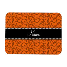 Remolinos conocidos personalizados del naranja imanes rectangulares
