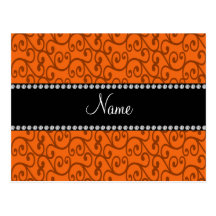 Remolinos conocidos personalizados del naranja tarjeta postal