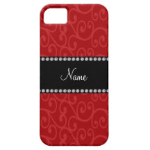 Remolinos conocidos personalizados del rojo iPhone 5 Case-Mate funda