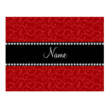 Remolinos conocidos personalizados del rojo postal