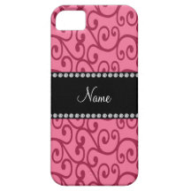 Remolinos conocidos personalizados del rosa iPhone 5 Case-Mate carcasa