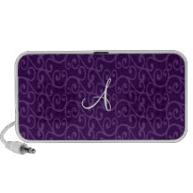 Remolinos de la púrpura del monograma notebook altavoz