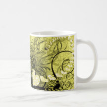Remolinos del amarillo tazas de café