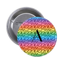 Remolinos del arco iris del monograma pins