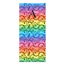 Remolinos del arco iris del monograma diseño de tarjeta publicitaria