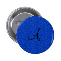 Remolinos del azul del monograma pins