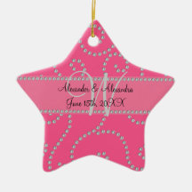 Remolinos del diamante del rosa del monograma del  ornamentos de reyes magos