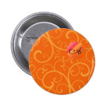 Remolinos del naranja del monograma pin
