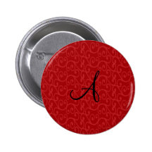 Remolinos del rojo del monograma pins