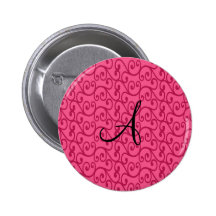 Remolinos del rosa del monograma pin