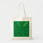 Remolinos del verde del monograma bolsa