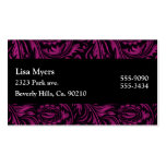 Remolinos florales magentas y negros Paisley tarjetas de negocio