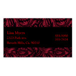 Remolinos florales rojos y negros Paisley tarjetas de negocio