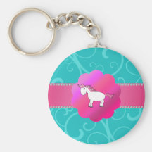 Remolinos lindos de la turquesa del caballo llavero personalizado