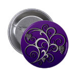 Remolinos retros lindos, púrpura azul de plata pins