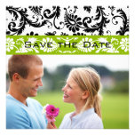 Remolinos verdes del damasco que casan reserva la  invitaciones personalizada