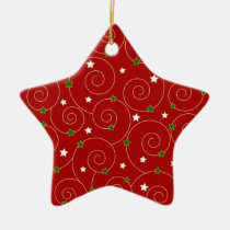 Remolinos y estrellas en rojo adornos