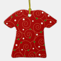 Remolinos y estrellas en rojo adornos