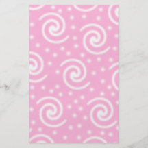 Remolinos y puntos rosados y del blanco bonitos tarjeton