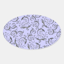 Remolinos y rizos calcomania oval personalizadas