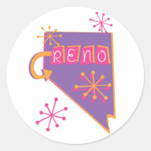 Reno brillante pegatinas redondas