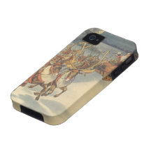 Reno de Papá Noel que entrega Nochebuena de los ju Case-Mate iPhone 4 Funda
