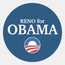 RENO para el personalizado de Obama su ciudad pers Pegatina
