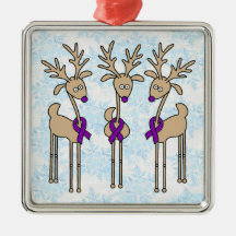 Reno púrpura de la cinta (Alzheimer) Ornamentos De Reyes