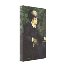 Renoir - mujer con la pluma de la gaviota lienzo envuelto para galerías