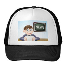 Reportero de las noticias gorros  