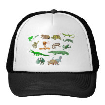 reptiles coleção de répteis ilustração didático boné