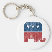 republicano animal del elefante de la elección llavero personalizado