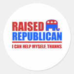 Republicano criado. Puedo ayudarme Pegatinas Redondas