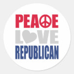 Republicano del amor de la paz pegatinas  