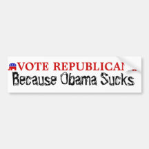 Republicano del voto, porque Obama chupa Pegatina De Parachoque