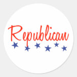 Republicano (estrellas) etiqueta redonda